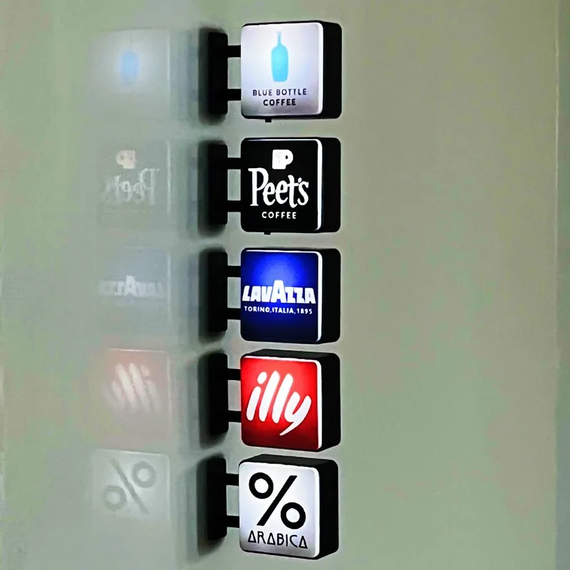 الكلاسيكية العالم القهوة شعار ضوء مغناطيس الثلاجة الإيطالية أرابيكا لافاتزا الأزرق زجاجة بيبا القهوة مشرق ضوء لعبة الشكل #2