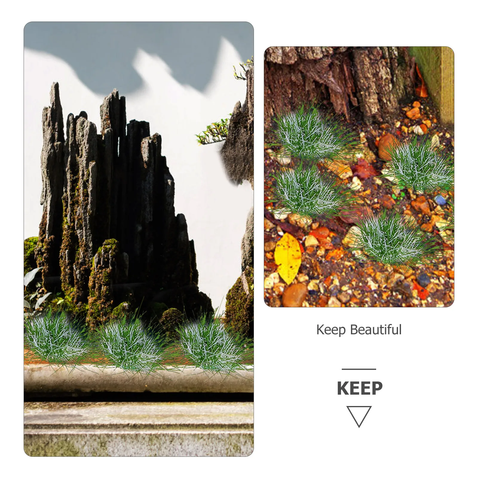 

1 Set Miniature Plastic Grass Cluster Sand Table Decor Micro Landscape Shrub Simulation Grass For Railway Scene Diy Base Fake