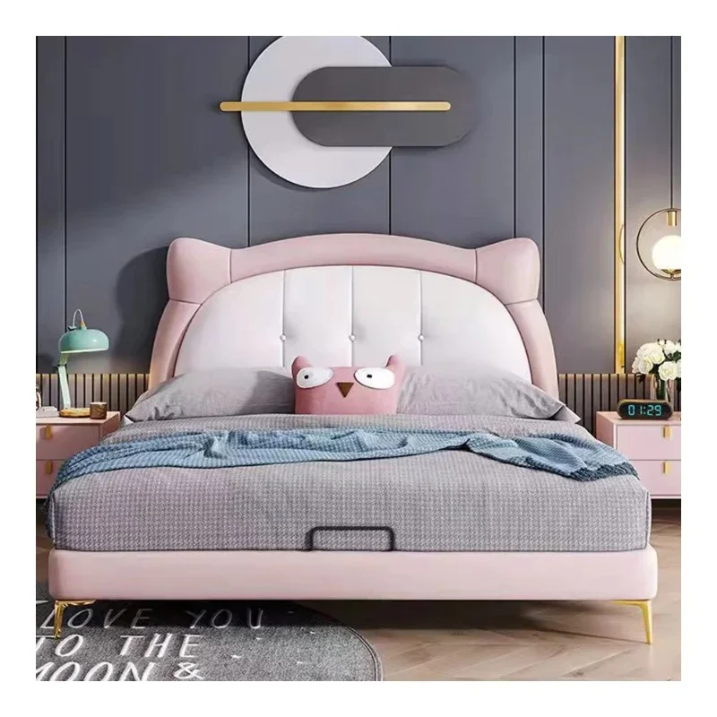 

Children's princess bedroom storage bunk bed set 1.2M/1.5M size E1 MDF material, simple design
