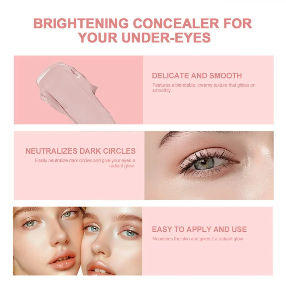 High Coverage Under Eye Concealer Waterproof Dark Circle Treatment Long Lasting Hydrating Nourishing Brightening Eye Makeup
