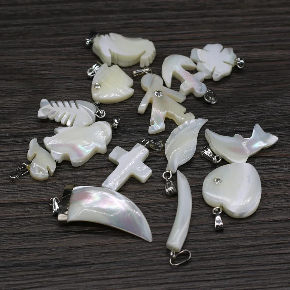 5Pcs Natural Shell Pendant Mother Of Pearl Small Pendant For Jewelry Making DIY Necklace Earrings Accessory