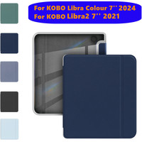 Acrylic Back With Soft TPU Frame Case for Kobo Libra Colour 2024 7'' Smart Shell for Kobo Libra Colour N428 Libra 2 Sleep Cover