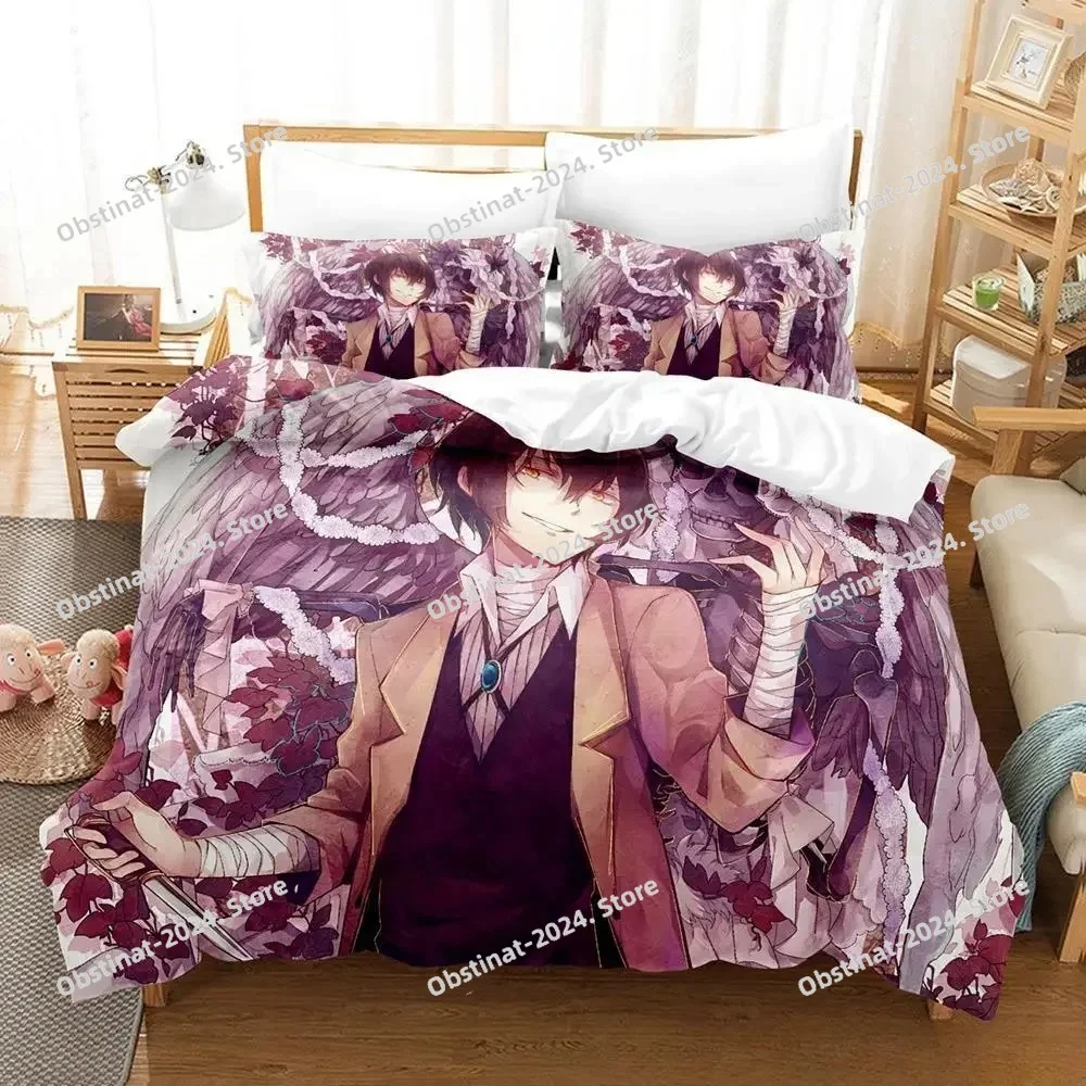

Fashion Bungo Stray Dogs S4 Bedding Set Cartoon Anime three-piece set Adult Kid Bedroom Duvet cover Sets 3D print Kawaii Anime