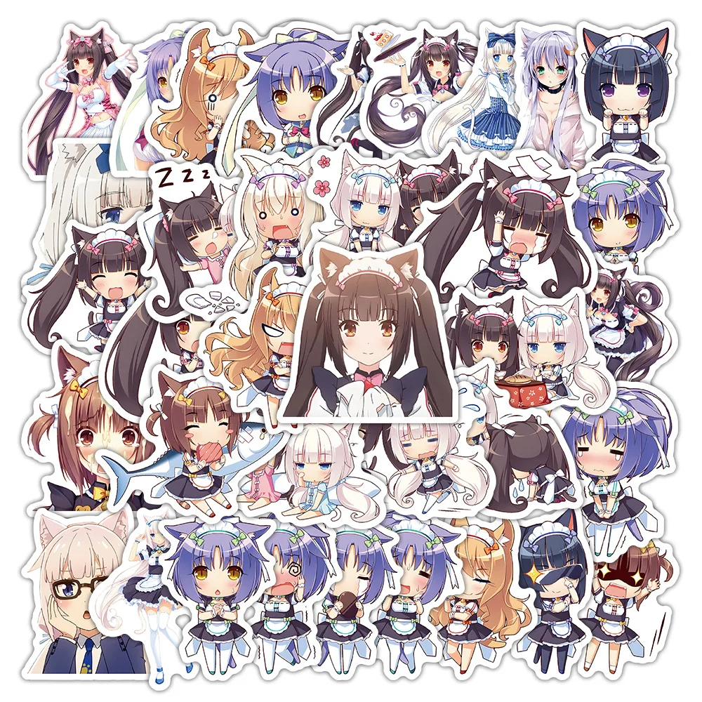 53-teiliges Nekopara Love Development Game Dekorations-Set Koffer Laptop Helm Aufkleber Wasserfest – Detail 9