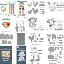 New Feathered Animal Friends and Frame Stamps Cutting Die Press Plate for DIY Making Card Scrapbooking 2025 Spring Valentine