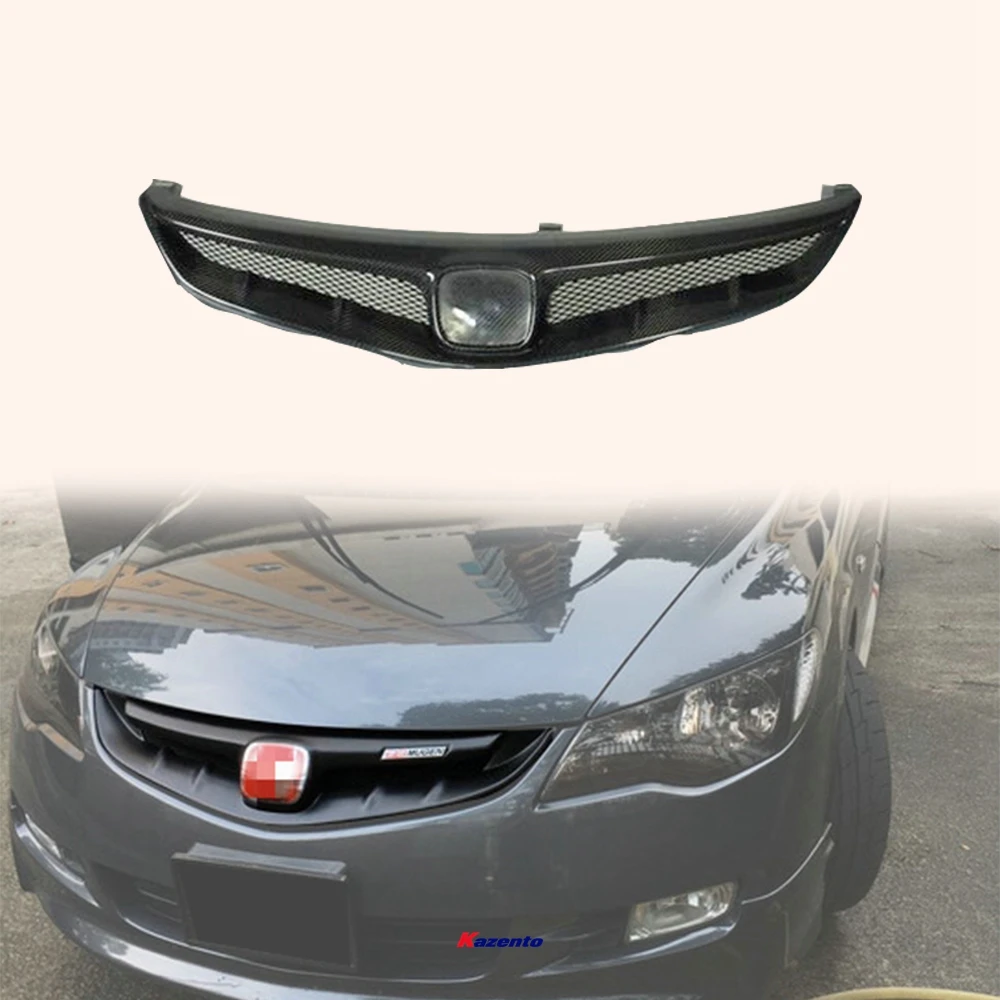 For HONDA Civic 06-08 FD2 MU2 Style Carbon Fiber Front Bumper Grill (JDM only)