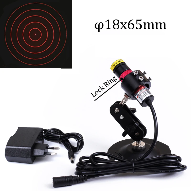 

Red 5 Ring DOE Focusable Locator D18x65mm 635nm Laser Module 10mw 30mw 50mw 100mw 150mw for Wood Positioning Cutting