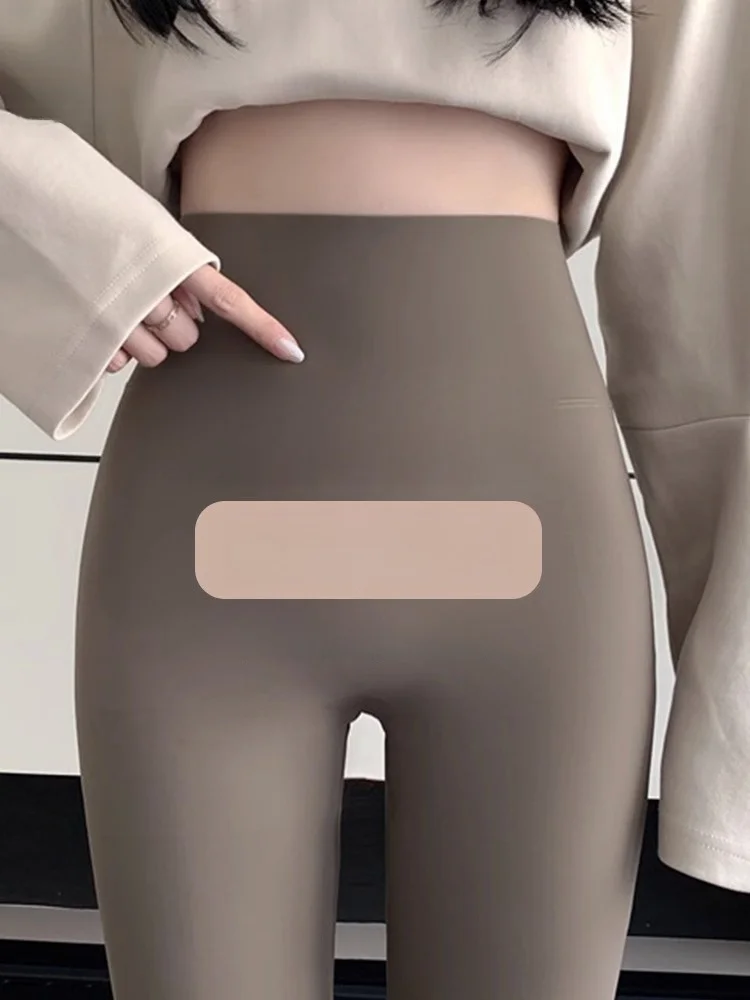 

Thiened Fce Women's Yoga Pants Autumn Winter New Sle Person Color ark Pants Outerwear Warm Long Pants