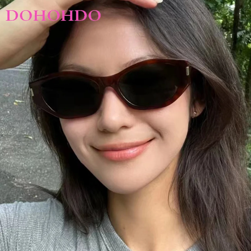 2025 البيضاوي الفاخرة العلامة التجارية تصميم نظارات شمسية كلاسيكية للنساء والرجال خمر عين القط النظارات الشمسية UV400 حماية الصيف نظارات شمسية