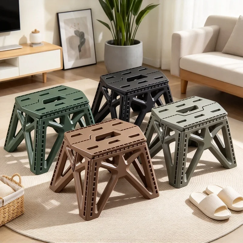 Multi-purpose Foldable Camping Stool, Lightweight Outdoor Seat Foot Rest for Fishing Beach Picnic Backpacking