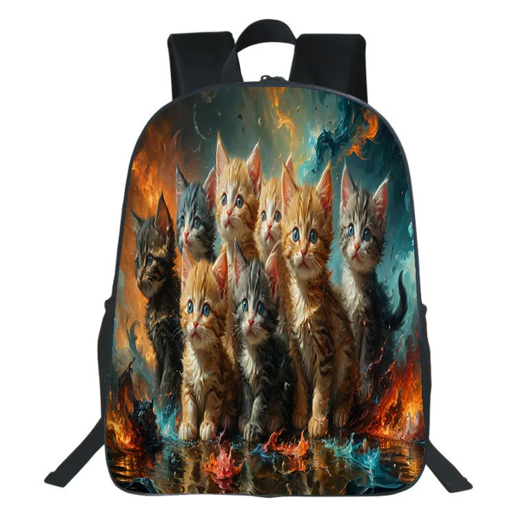New and Fun Cat Fun Cat Backpack for Primary and Secondary School Students, 40cm Schoolbag, Universal Style, Perfect Gift