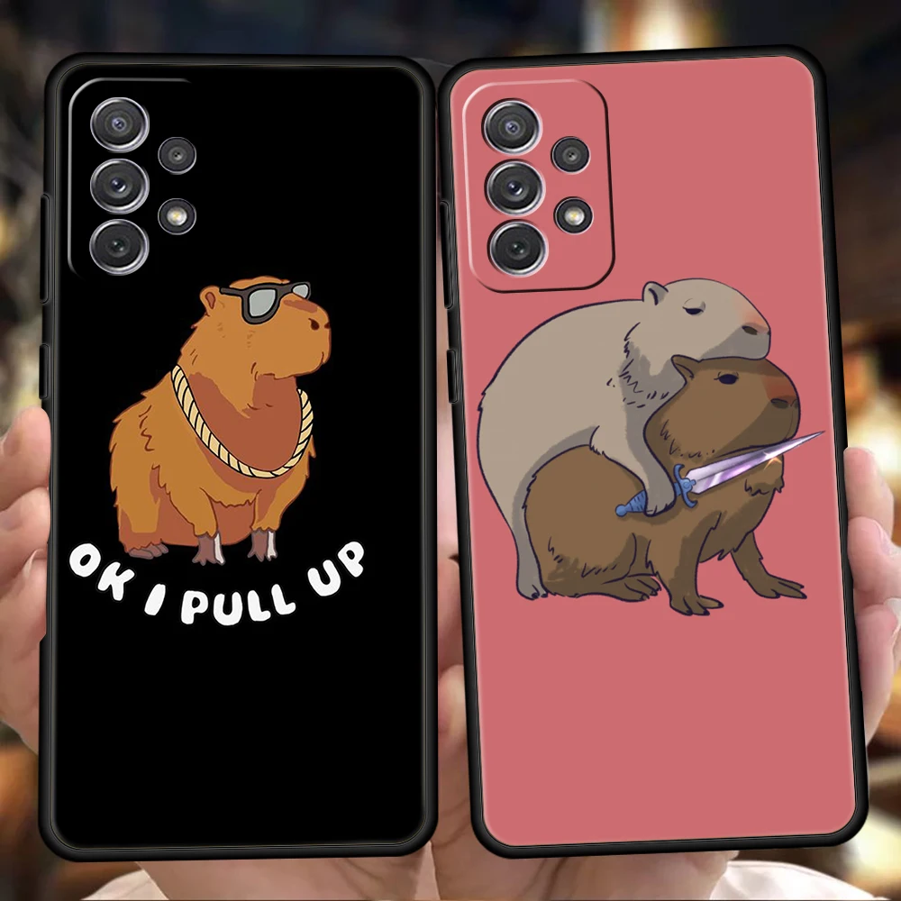 

Cute Cartoon Capybara Phone Case Cover for Samsung Galaxy A13 A14 A22 A32 A33 A34 A52 A72 A11 A51 A71 5G Shockproof Soft Shell