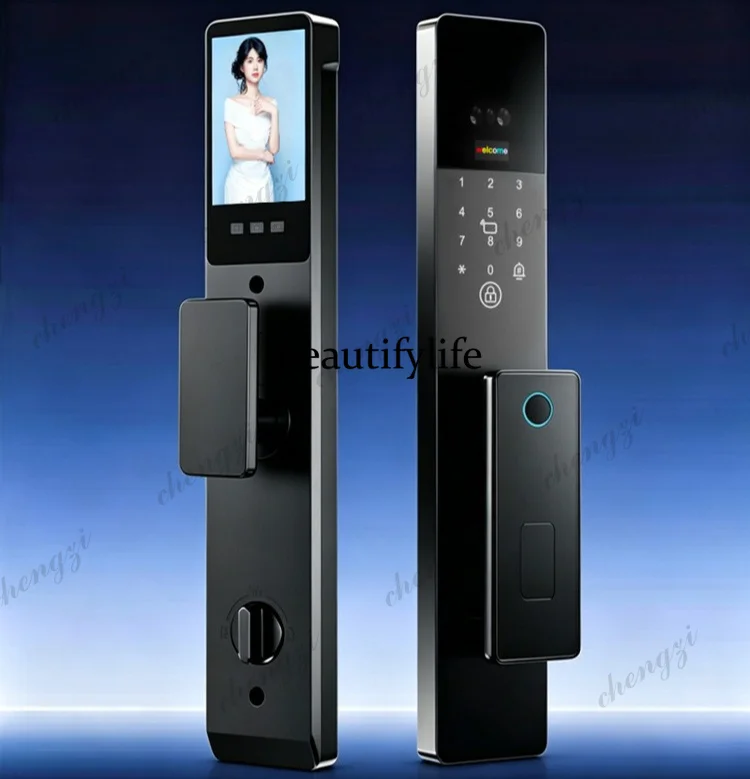 wifi face smart lock, automatic anti-theft door, video intercom monitoring, cat eye lock, face visual