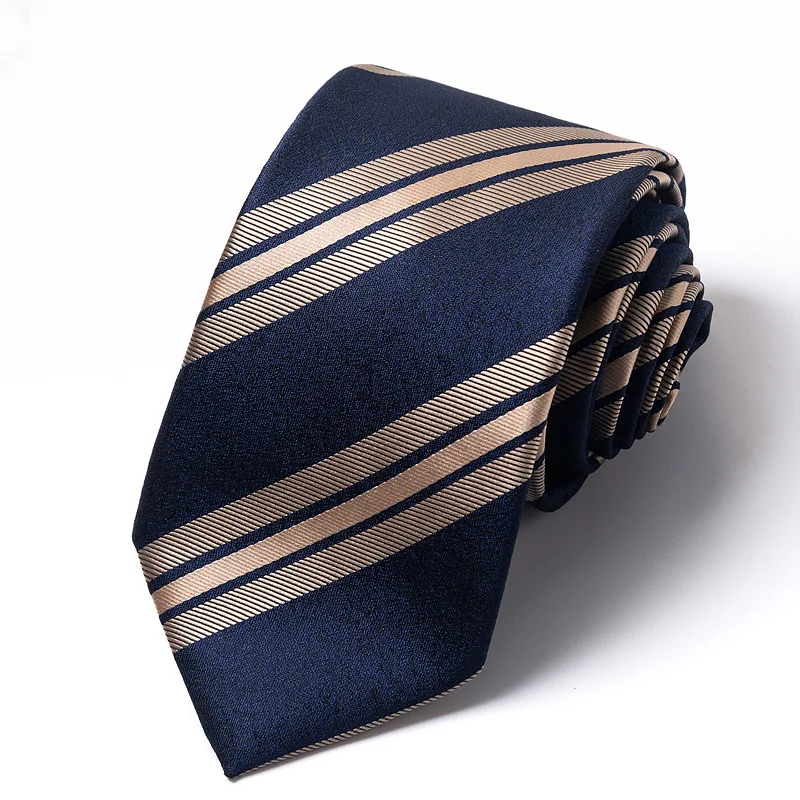 Corbatas de boda de alta calidad para hombre, corbatas con estampado de tiras azules, accesorios de ropa de oficina diarios, regalo para hombre