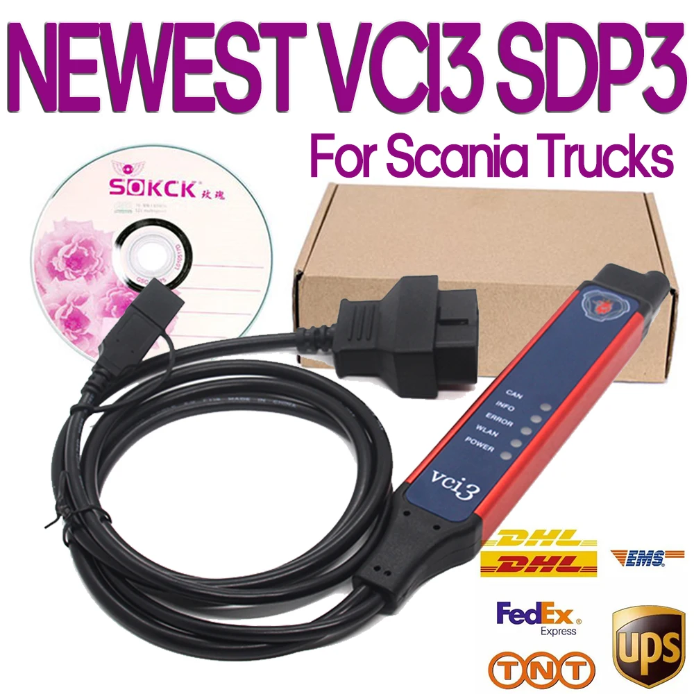 

NEWEST Update SDP3 VCI3 SCAN Trucks Heavy Duty Diagnostics OBDII Scanner for Scania VCi3 With Activator WIN 10 Unlimited Tools