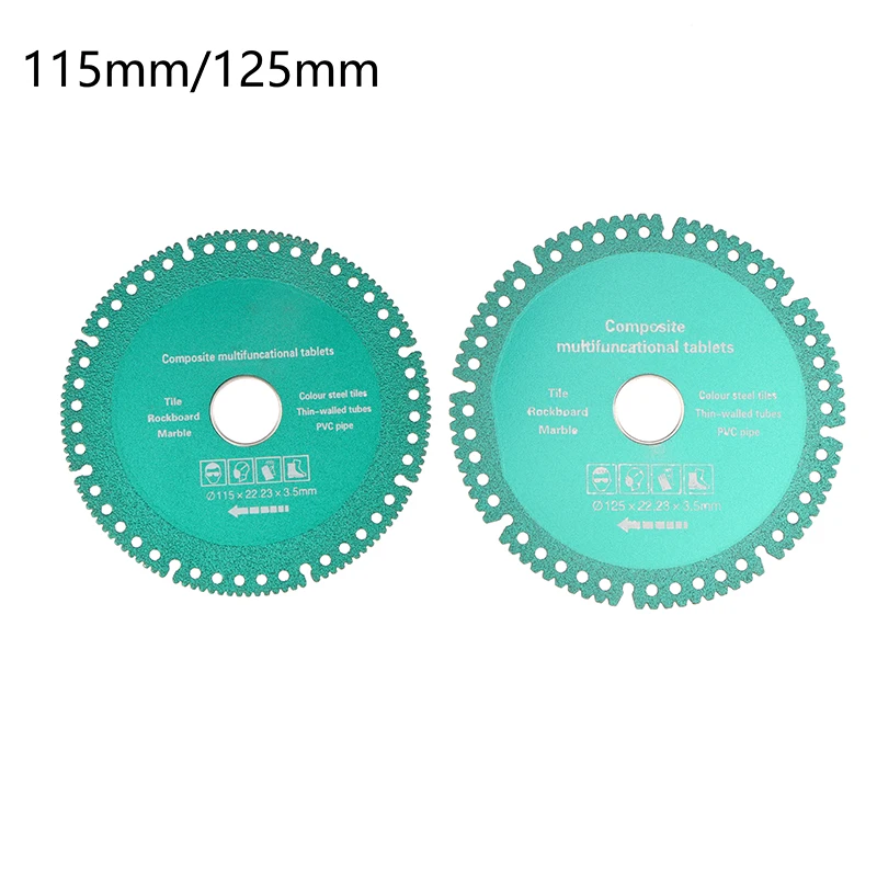 Iron Steel Reinforcement Aluminum 115/125mm Brazed Diamond Saw Blade Cutting Disc 22.23mm Steel Metal Stone Cast