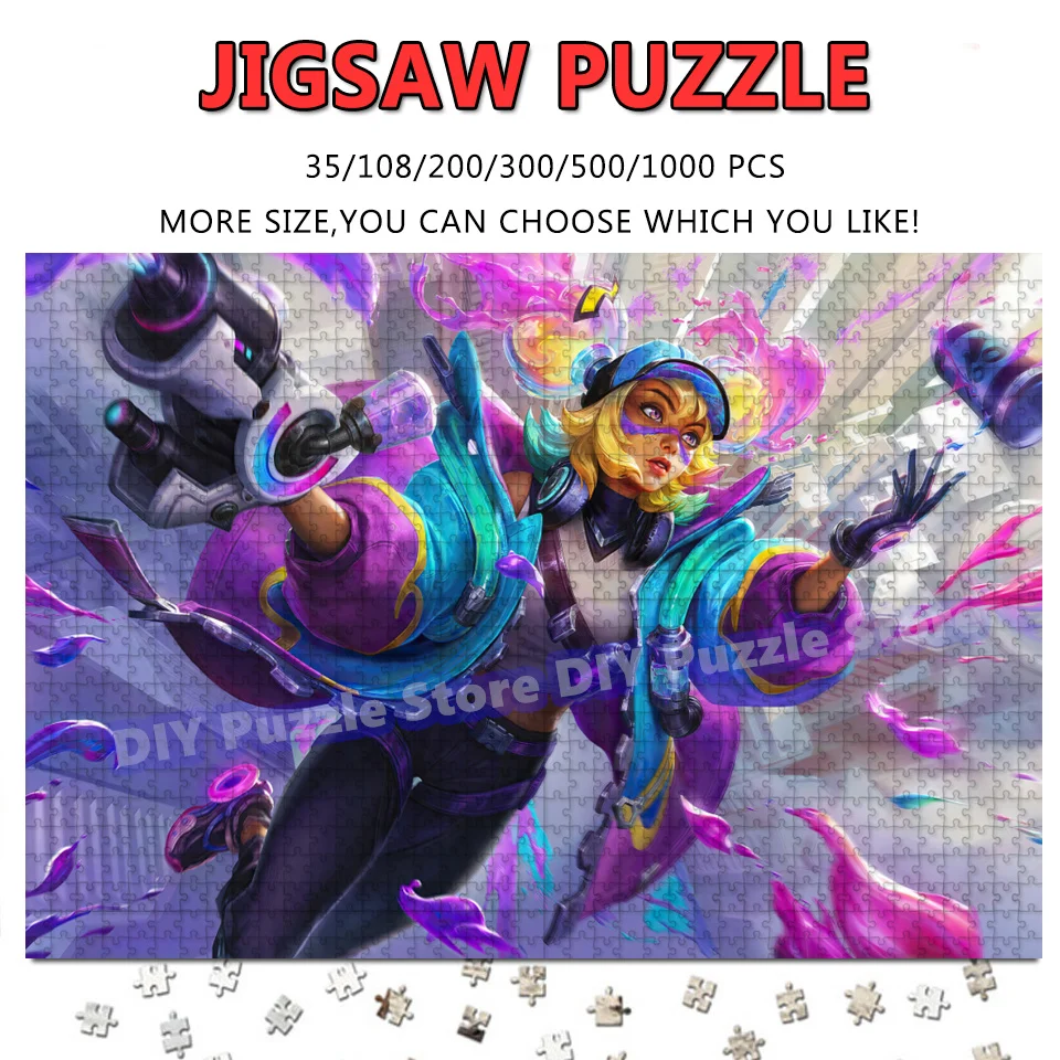 

Пазл с принтом видеоизображений из игры League of Legends: Wild Rift, с персонажами Chromacrash, мультяшные персонажи, головоломка для всей семьи, игрушка для снятия стресса