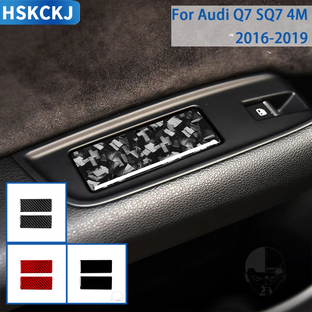 

For Audi Q7 SQ7 4M 2016 2017 2018 2019 Car Accessories Piano Black Plastic Interior Rear Ashtray Cover Trim Sticker Modification