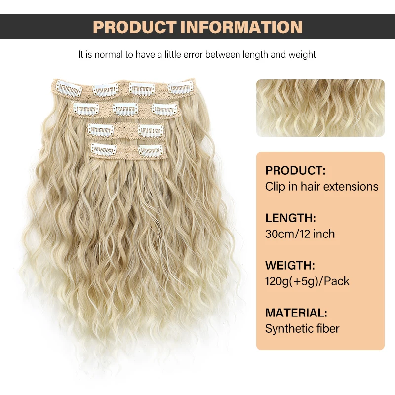 4 шт./компл., синтетические заколки для наращивания волос, короткие волнистые волосы, мягкие пушистые вьющиеся парики, модные аксессуары для волос A