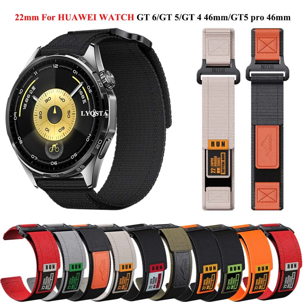 22mm pulseiras de náilon para huawei relógio gt6 pro 46mm banda esporte composto pulseiras para huawei relógio gt6 46mm acessórios