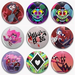 Pin de botón de dibujos animados de Anime Helluva Boss, broche creativo divertido de Robo fizzaroli, insignia, accesorios de mochila, decoración para fanáticos, colección de 58mm