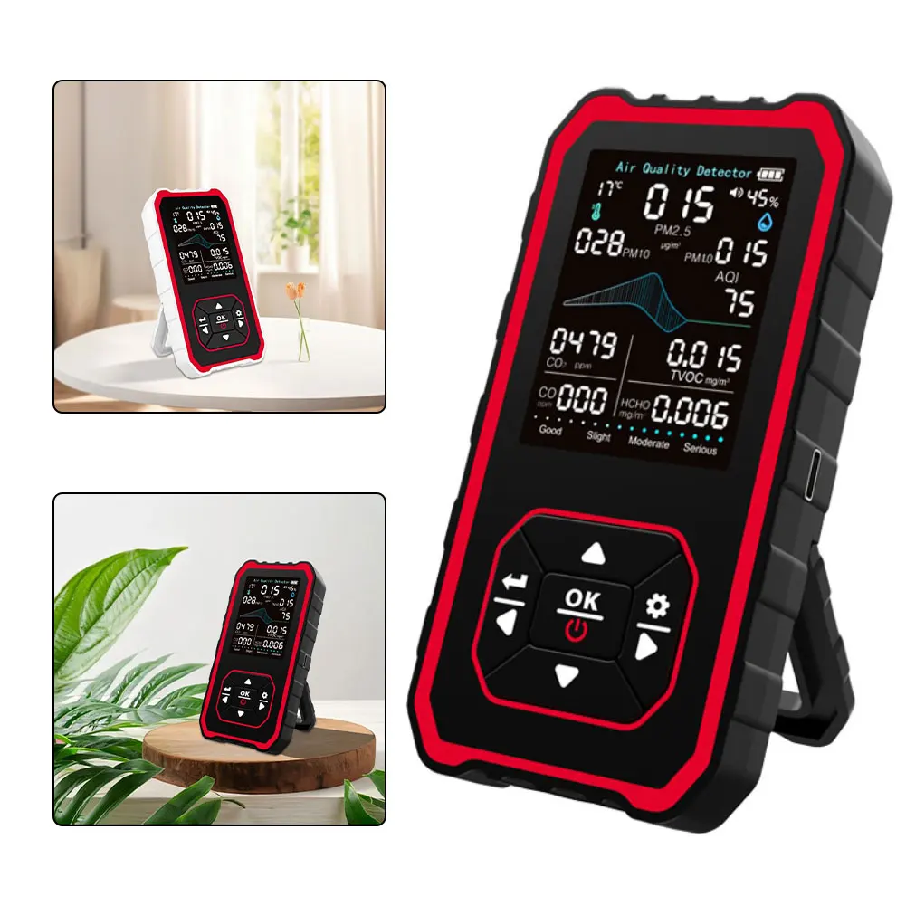 

Портативный комнатный монитор качества воздуха AQI, датчик PM2.5/PM1.0, датчик температуры и влажности, интерфейс Type-C 5V=2A