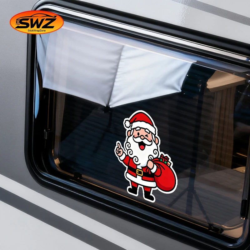 

Funny Santa Face Car Sticker – Smiling Santa Claus Vinyl Decal, Waterproof Window & Bumper Decoration Gift for Holiday Season