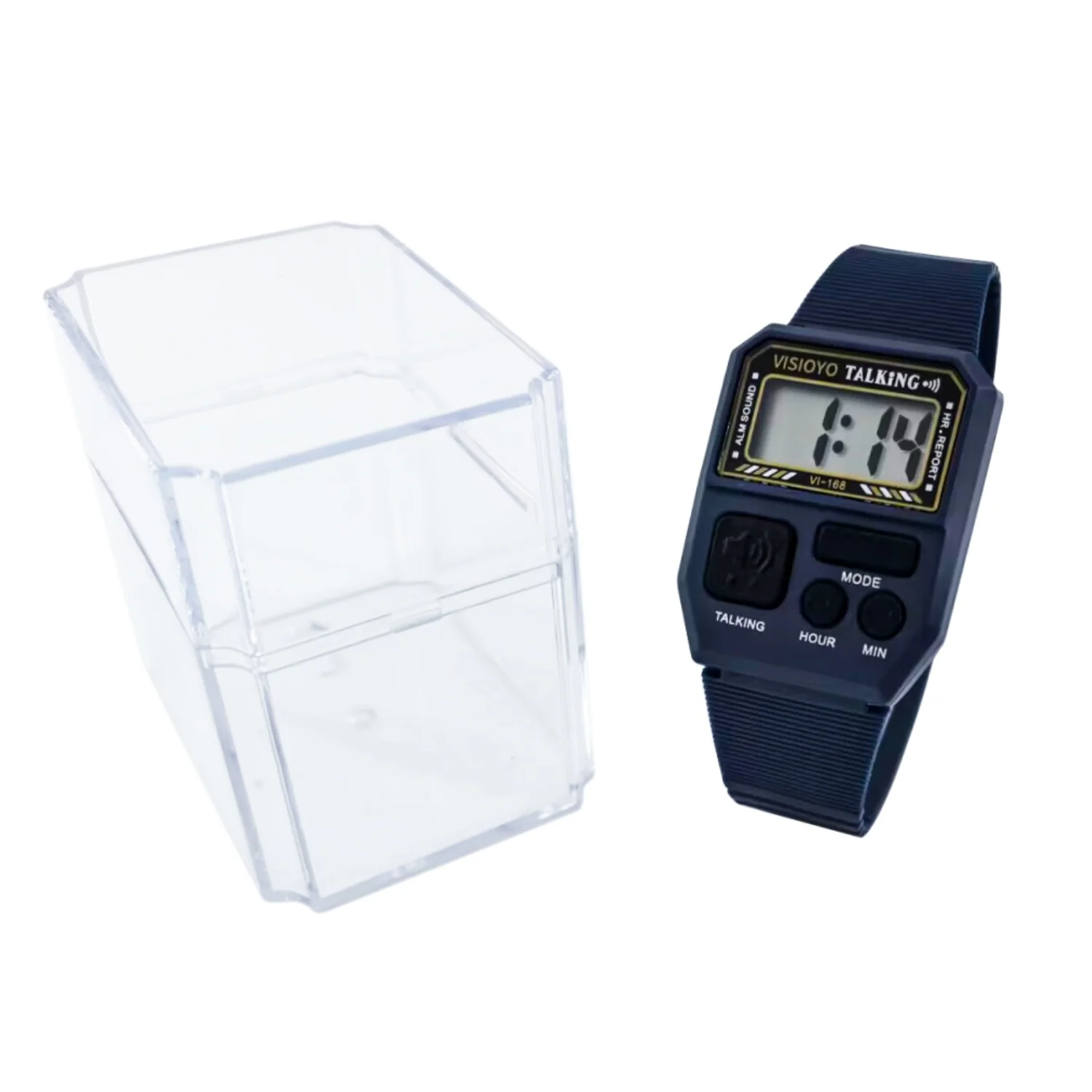 ساعة نقاش اسباني للمكفوفين وضعاف البصر، مع توقيت/إنذار مدمن، لكبار السن ومستخدمين منخفض الرؤية