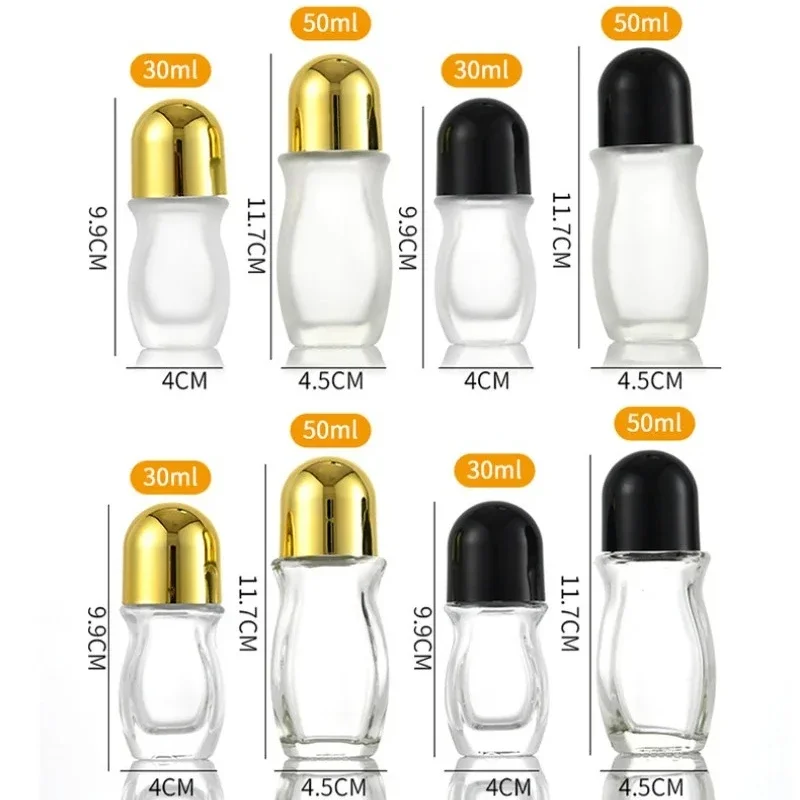 

Essential Oil Roller Refillable Bottle Big Roller Ball for Perfume 30/50ml Glass Aromatherapy Roll on Bottle Cosmetic Container