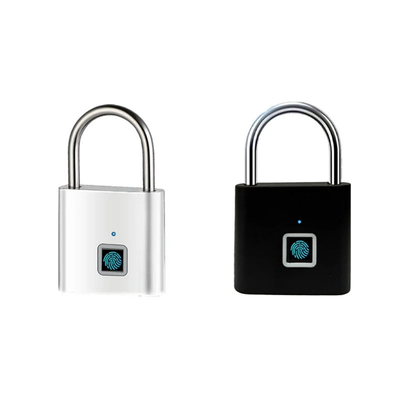 

Fingerprint Smart Padlock USB Rechargeable Door Lock Quick Zinc Alloy Metal Unlock