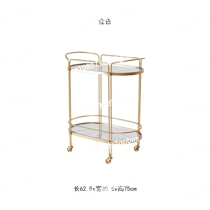 جانب المطعم الفاخر الخفيف الشمالي عدد قليل من عربات طاولة الشاي وعربة النبيذ مع رف متحرك بعجلات