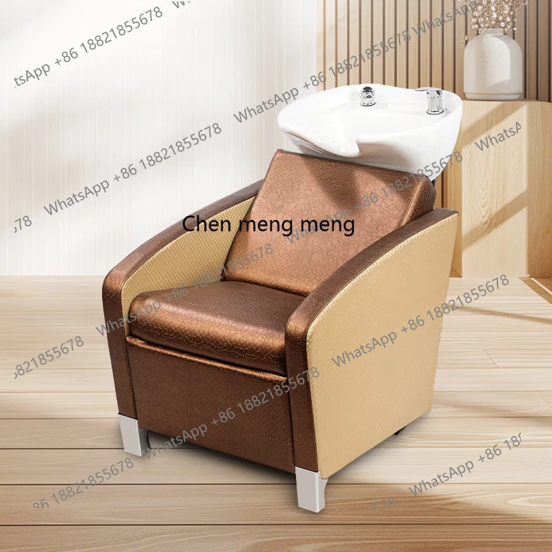 

Beauty salon hair salon shampoo chair semi-reclining, massage bed dual-purpose shampoo bed with ceramic basin