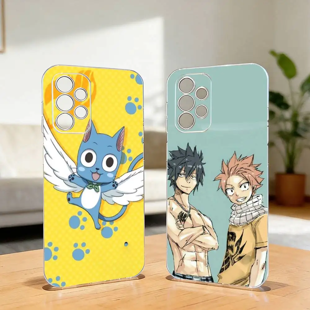 Anime Stylish F-Fairy Tail Happy Phone Case Transparent Silicone Soft For Samsung S25,S24,S21,S22,S23,S30,Ultra,S20,Plus,Fe,Lite