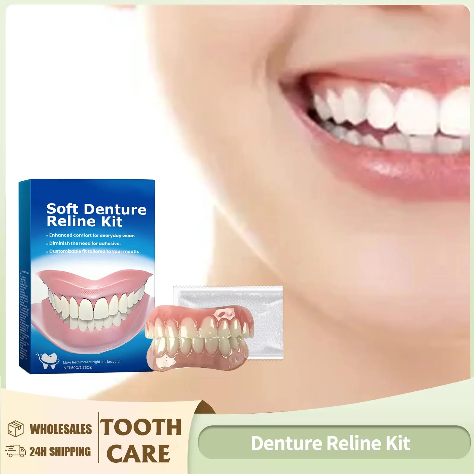 Denture Reline Kit Silicone Liners Soft Denture Braces Silicone Whitening Teeth Cover Teeth Bracesc Comfortable Teeth