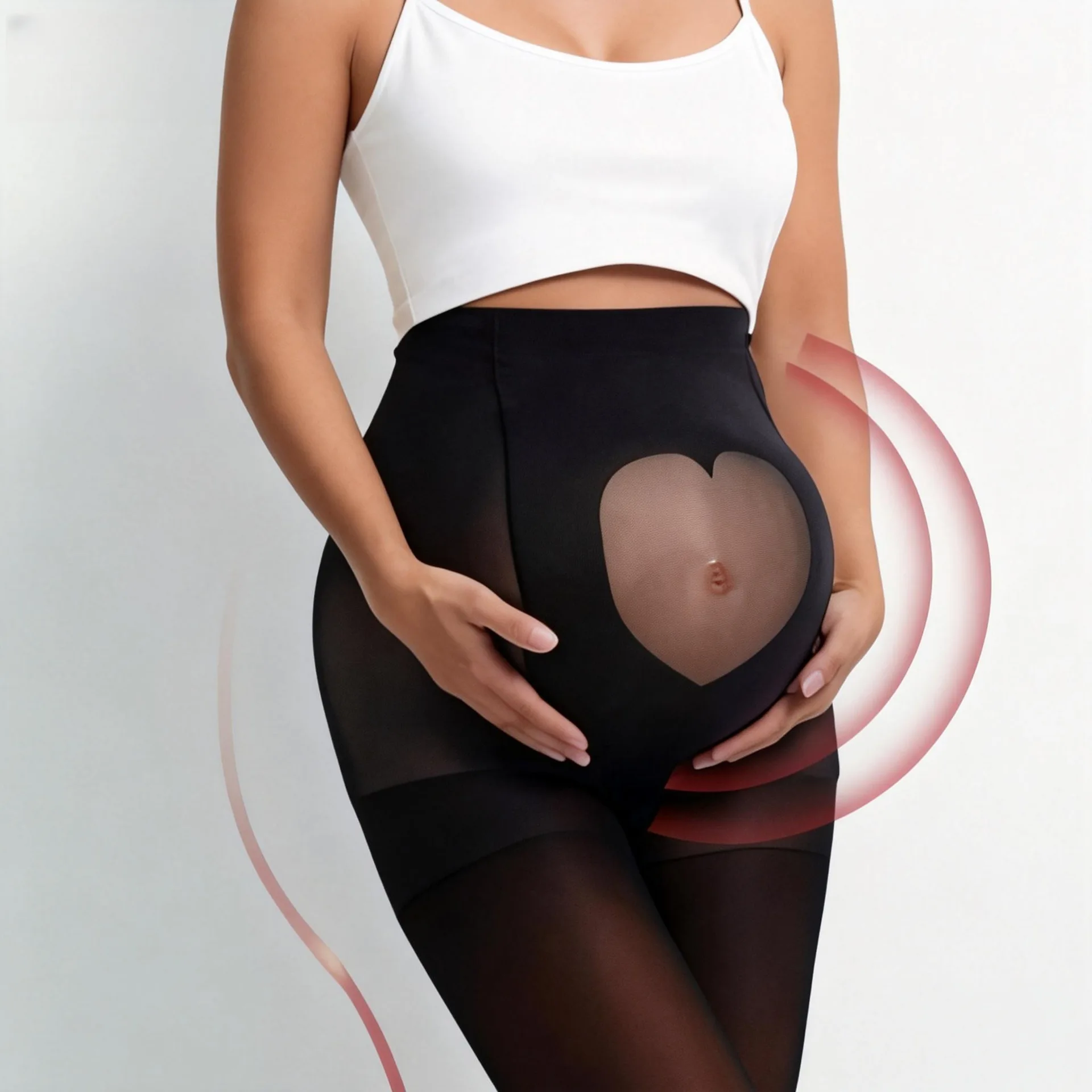 Plus Size Black Maternity Tights High Elastic Over Belly Support Soft Breathable Pantyhose For Pregnant Women