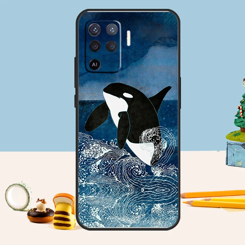 Killer Whale Orca For OPPO A58 A78 A98 A17 A57 A77 A16 A76 A96 A74 A94 A5 A9 A15 A52 A72 A93 A53 A54S Case