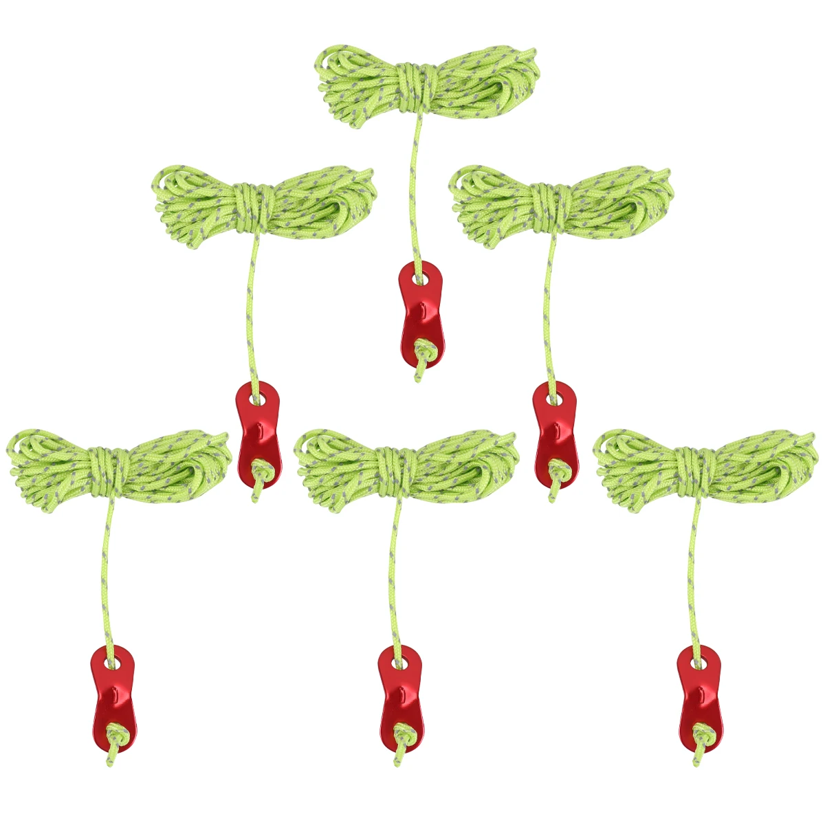 

6pcs 4M Tent Reflective Ropes Nylon Strong Flexible Camping Cord Guy Line Rope Aluminum Hook Outdoor Accessories