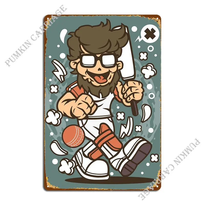 Hipster Cricket Metal Sign Party Plaques Designing Wall Decor Tin Sign Poster