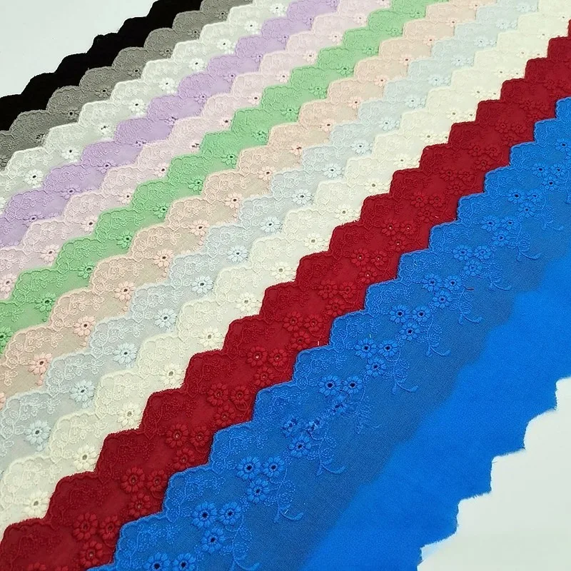 14 Yards NEW Color Chrysanthemum Cotton Fabric Lace Ideal for Handmade Women's and Children's Clothing Accessories