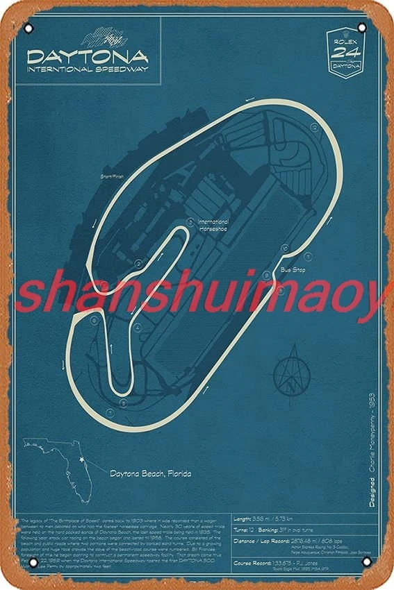 shan ytona International Speedway - 24 Hours of Daytona Poster Metal Tin Sign 8