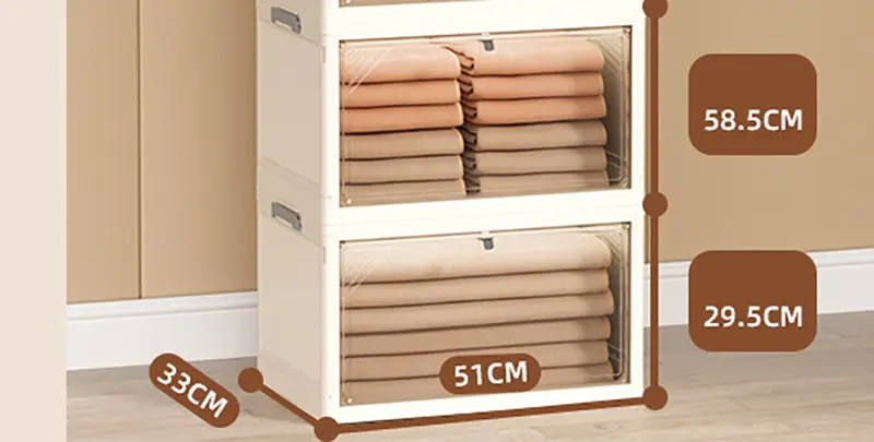 Folding Storage Box Plastic Clothes Organizer Toys Books Trunk Car Wardrobe Cabinet Organizer Home Large Foldable Organizing Bin - Image 10