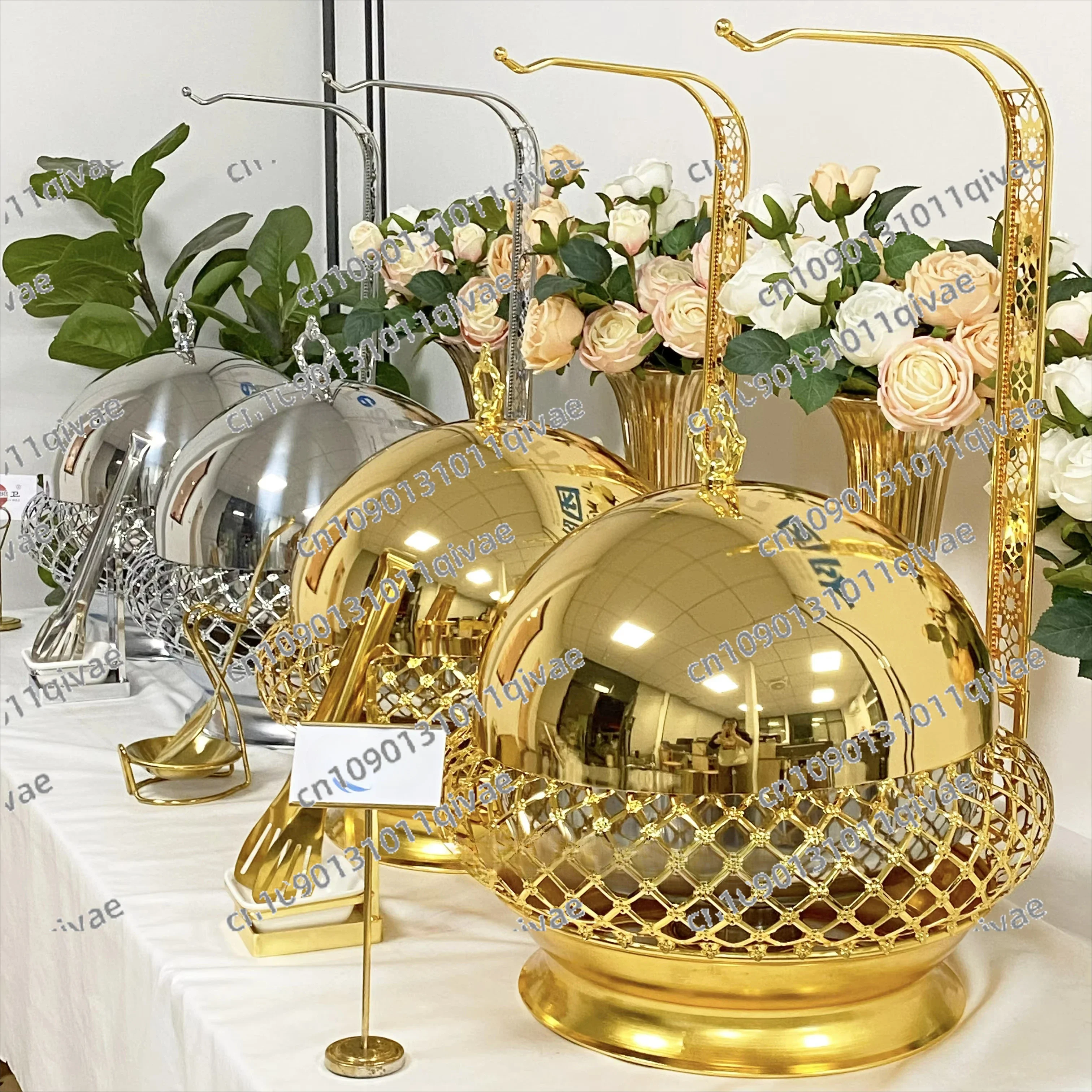 Wedding Party Luxury Serving Chaffing Dishes Buffet Food Warmer Cheffing Catering Stainless Steel Hanging Chafing Dish Factory