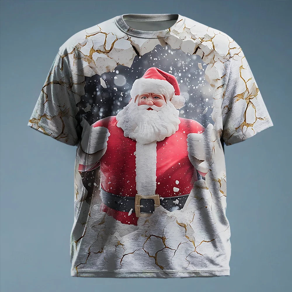 

S-9xl plus size Big & Tall Short Sleeve (Christmas Element) Stylish Red-Green Hues, Lightweight, Fits Guys for All-Day Comfort