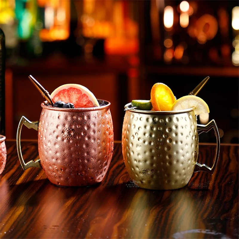 1 قطعة كوب كوكتيل 550 مللي مطروق النحاس مطلي موسكو البغل القدح-كوب البيرة/القهوة لتجربة نكهة محسنة Tazas درينكوير #1