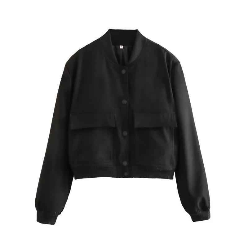 Fashion women's jacket coat - Trendy fashion clothing series - Stand-up collar with large pocket - Gender-neutral women's jacket