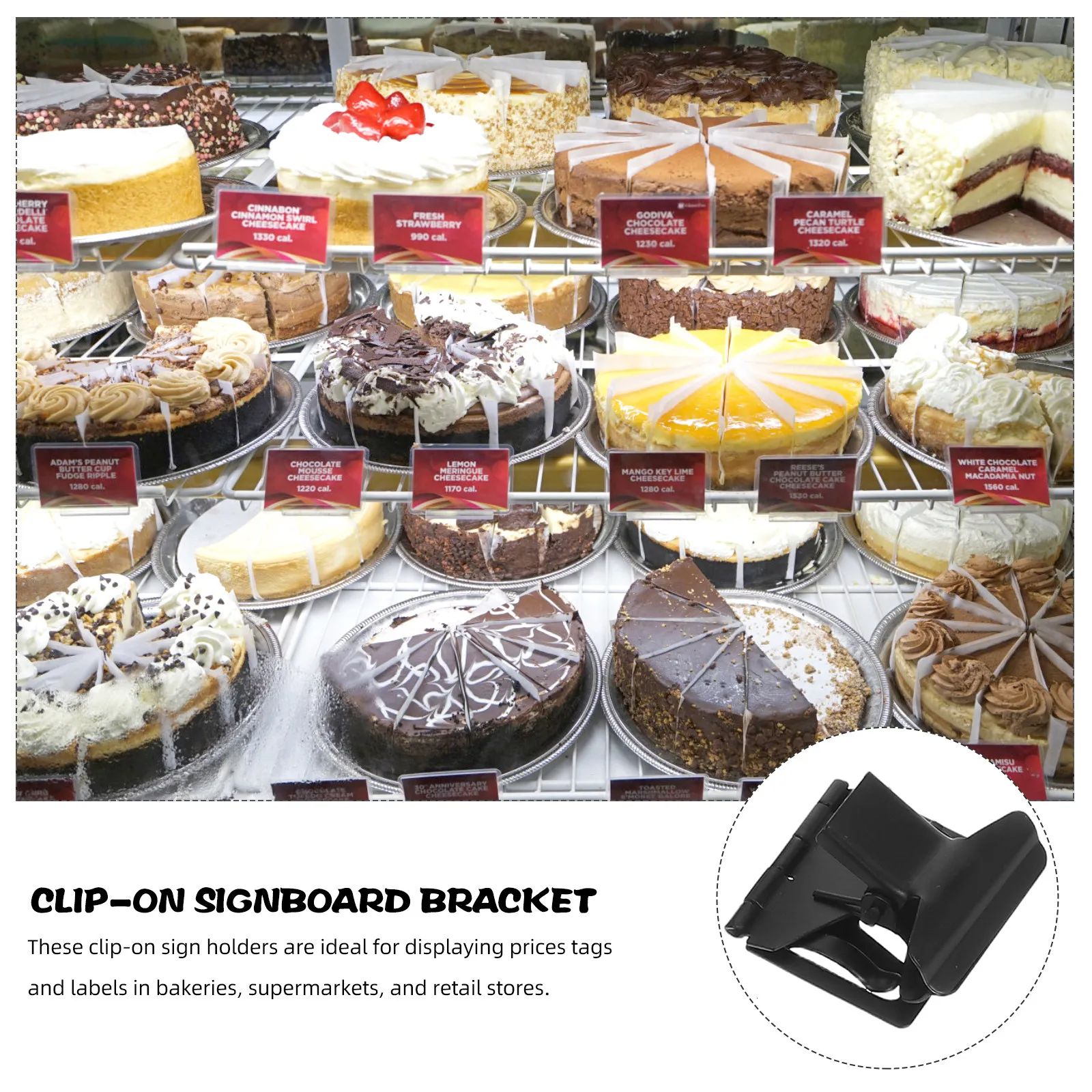 10Pcs Retail Display Clip for Supermarket Bakery Shelf Price Tag Holder Black Metal Label Clip Secure Fast Replacement Versatile