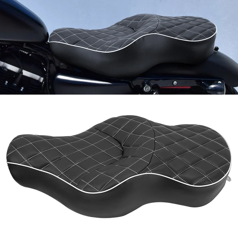 

Motorcycle Accessories Driver Passenger Two Up Seat Cushion Black For Harley Sportster XL 883 1200 2004-2016