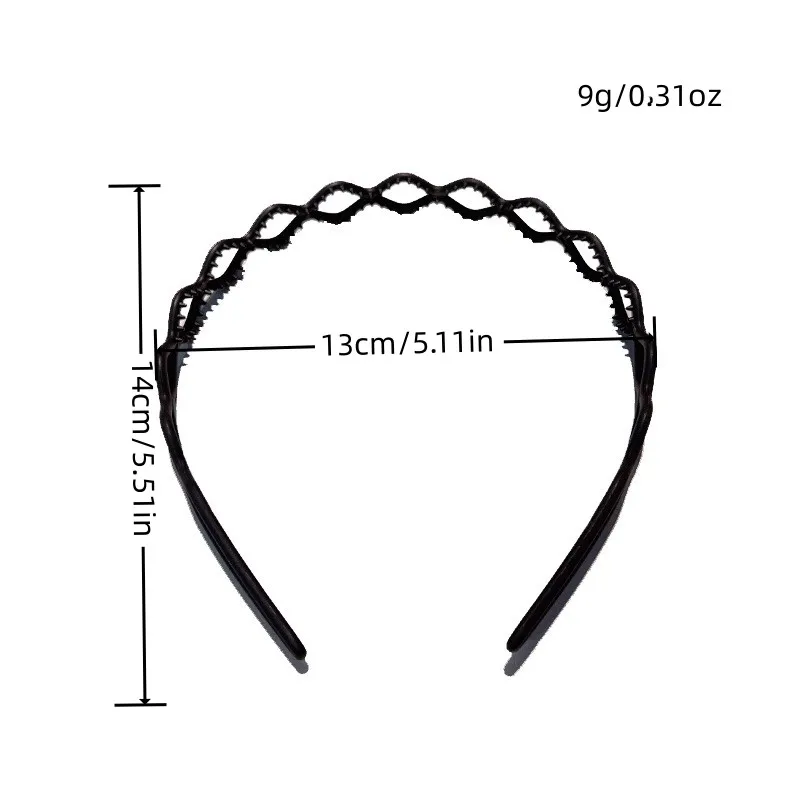 2024 New Fashion Solid Color Resin Geometric Grid Anti-slip Wave Headband Hair Band for Women Girls Hair Accessories Headwear