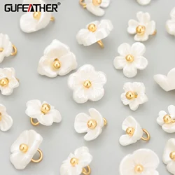 GUFEATHER 50pcs/lot,MF49,jewelry accessories,18k gold plated,copper,plastic,hand made,charms,diy flower pendants,jewelry making