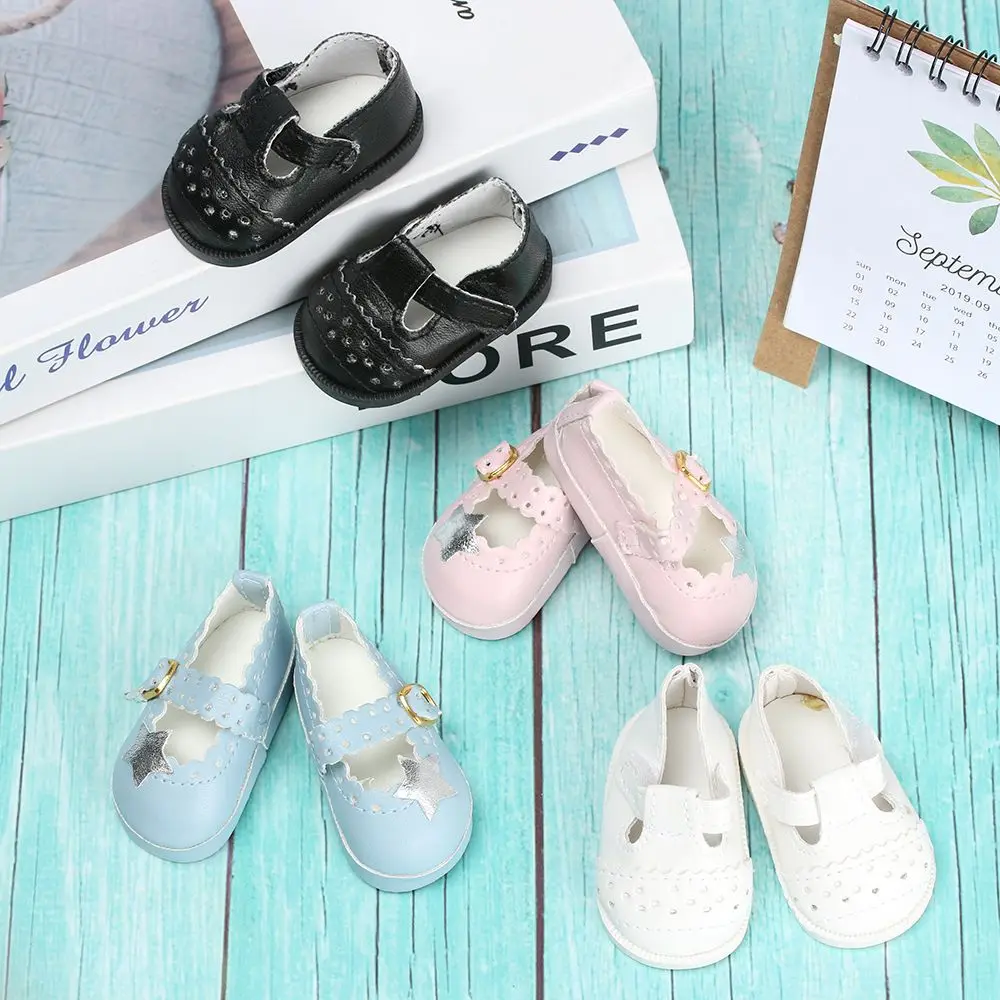 Mini Children Clothing Accessories Toys Birthday Gifts Doll Shoes Pentagram Toy Shoes 16 Inch Doll PU Leather Shoes